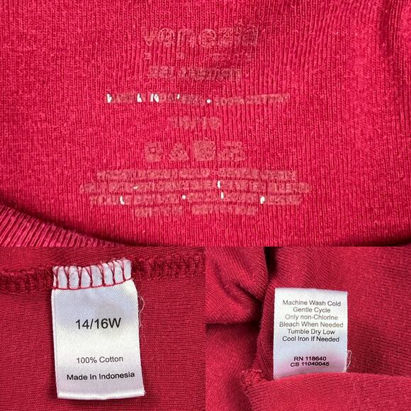 Venezia Lane Bryant Short Sleeve T-Shirt Top Plus Size 14/16 Red - Picture 6 of 10